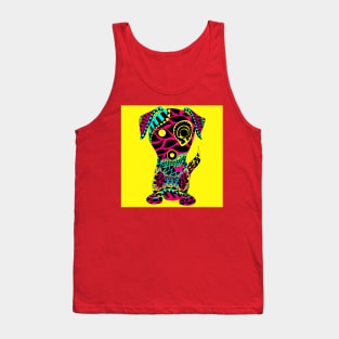 the tribal aztec dog in ecopop pattern Tank Top